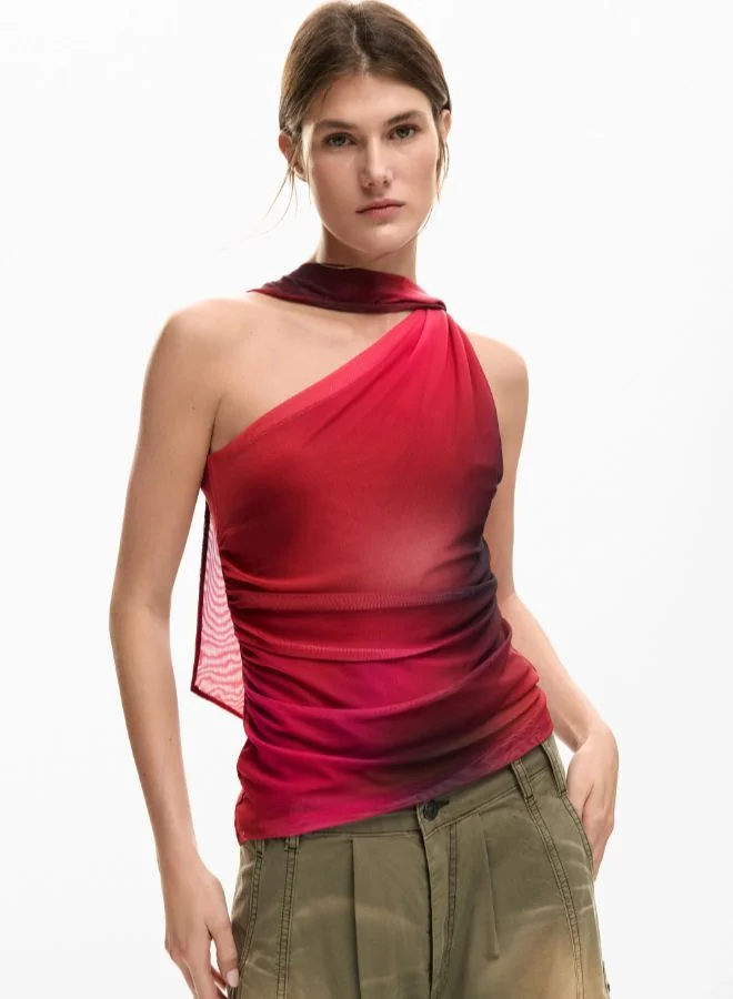 DESIGUAL Knot Neckline T-Shirt